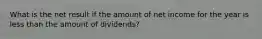 What is the net result if the amount of net income for the year is less than the amount of dividends?