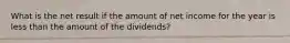 What is the net result if the amount of net income for the year is less than the amount of the dividends?