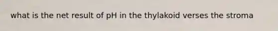 what is the net result of pH in the thylakoid verses the stroma