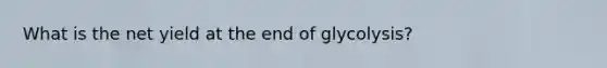 What is the net yield at the end of glycolysis?