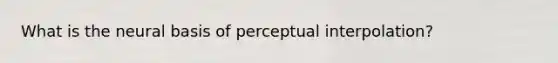 What is the neural basis of perceptual interpolation?