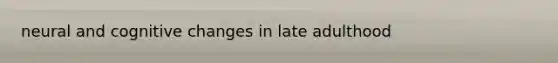 neural and cognitive changes in late adulthood