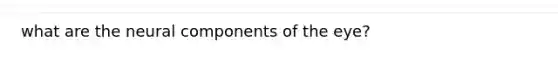 what are the neural components of the eye?