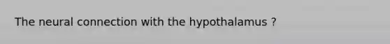 The neural connection with the hypothalamus ?