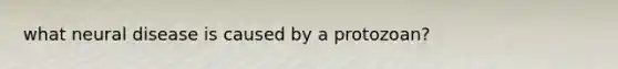 what neural disease is caused by a protozoan?