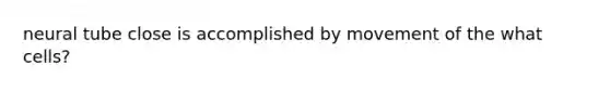 neural tube close is accomplished by movement of the what cells?