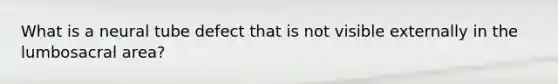 What is a neural tube defect that is not visible externally in the lumbosacral area?