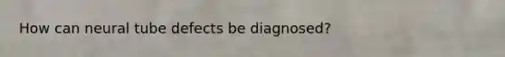 How can neural tube defects be diagnosed?