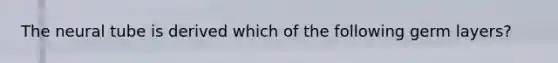 The neural tube is derived which of the following germ layers?