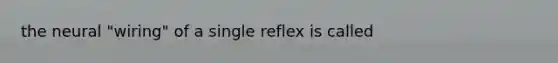 the neural "wiring" of a single reflex is called