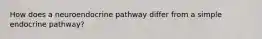 How does a neuroendocrine pathway differ from a simple endocrine pathway?