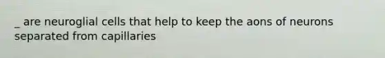 _ are neuroglial cells that help to keep the aons of neurons separated from capillaries