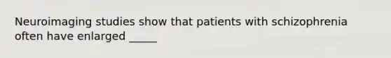 Neuroimaging studies show that patients with schizophrenia often have enlarged _____