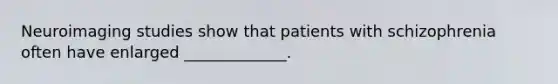 Neuroimaging studies show that patients with schizophrenia often have enlarged _____________.