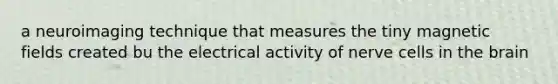 a neuroimaging technique that measures the tiny magnetic fields created bu the electrical activity of nerve cells in the brain