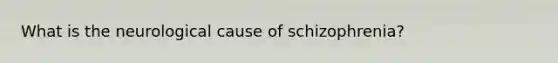 What is the neurological cause of schizophrenia?