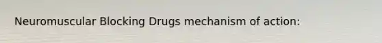 Neuromuscular Blocking Drugs mechanism of action: