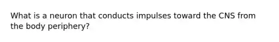 What is a neuron that conducts impulses toward the CNS from the body periphery?