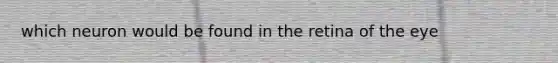 which neuron would be found in the retina of the eye