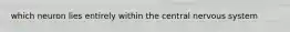 which neuron lies entirely within the central nervous system