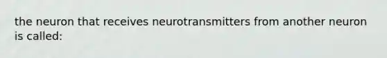 the neuron that receives neurotransmitters from another neuron is called: