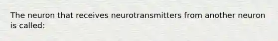 The neuron that receives neurotransmitters from another neuron is called: