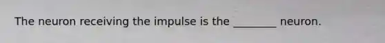 The neuron receiving the impulse is the ________ neuron.