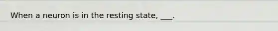 When a neuron is in the resting state, ___.
