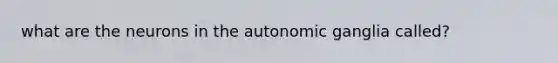 what are the neurons in the autonomic ganglia called?