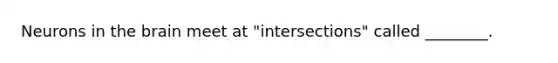 Neurons in the brain meet at "intersections" called ________.