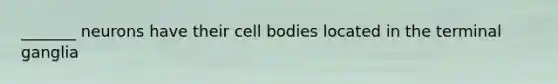 _______ neurons have their cell bodies located in the terminal ganglia