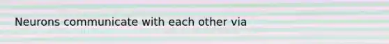 Neurons communicate with each other via