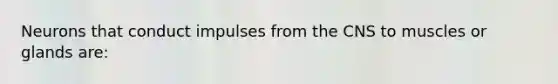 Neurons that conduct impulses from the CNS to muscles or glands are: