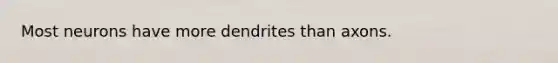 Most neurons have more dendrites than axons.