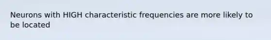 Neurons with HIGH characteristic frequencies are more likely to be located