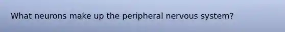 What neurons make up the peripheral nervous system?