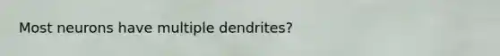 Most neurons have multiple dendrites?