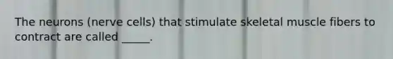 The neurons (nerve cells) that stimulate skeletal muscle fibers to contract are called _____.