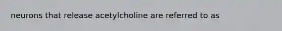 neurons that release acetylcholine are referred to as