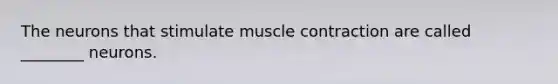 The neurons that stimulate muscle contraction are called ________ neurons.