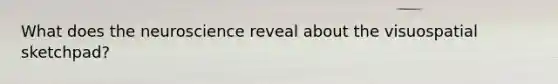 What does the neuroscience reveal about the visuospatial sketchpad?