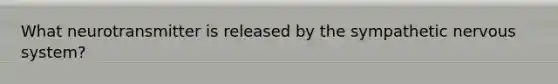 What neurotransmitter is released by the sympathetic nervous system?