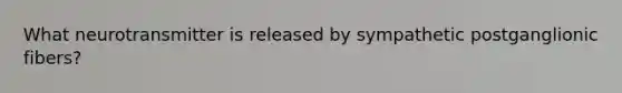 What neurotransmitter is released by sympathetic postganglionic fibers?