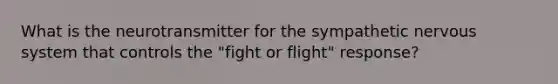 What is the neurotransmitter for the sympathetic nervous system that controls the "fight or flight" response?