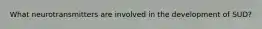 What neurotransmitters are involved in the development of SUD?
