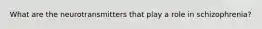 What are the neurotransmitters that play a role in schizophrenia?
