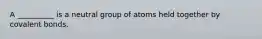 A __________ is a neutral group of atoms held together by covalent bonds.