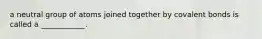 a neutral group of atoms joined together by covalent bonds is called a ____________.