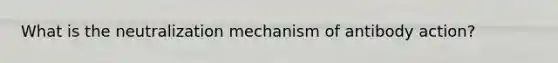 What is the neutralization mechanism of antibody action?