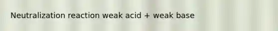 Neutralization reaction weak acid + weak base